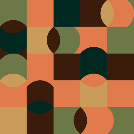 Modern mid century pattern. Abstract geometric background.のイラスト素材