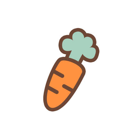 Illustration of a cute orange and green carrot.の写真素材