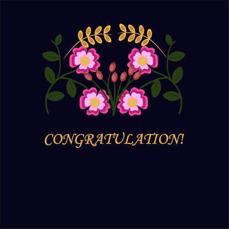 Vector illustration. Floral postcard.のイラスト素材