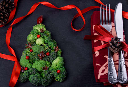 Green vegetable cabbage on the tableの写真素材