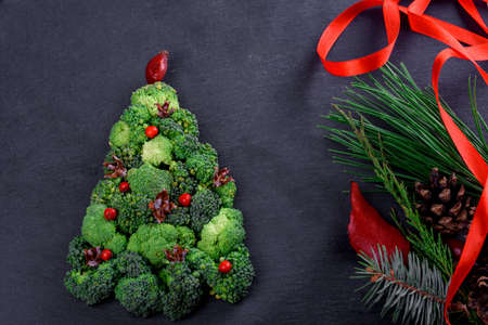 Green vegetable cabbage on the tableの写真素材