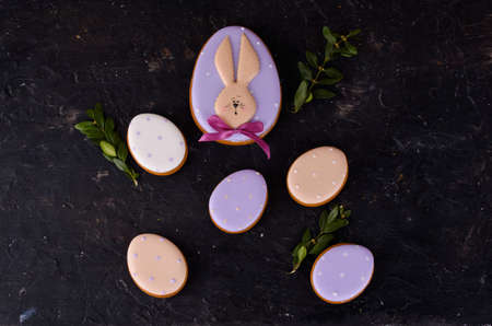 Fragrant Easter cake, with beautiful decor on the table