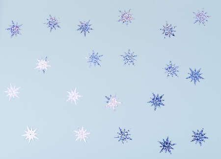 Beautiful background of various stars and sparkles, on colored background.Blue background