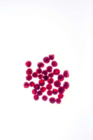 Fresh raspberries isolated on a white background. Fresh berries.