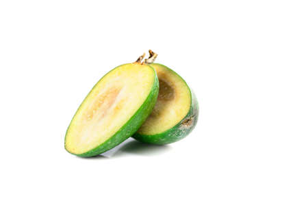 Juicy and ripe feijoa isolated on a white background. Healthy autumn fruit. Vitamins