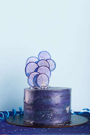 Tasty cake stuffed with raspberries and avocado, dessert. Holidays contentの写真素材