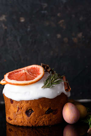 Delicious pastry baking. Easter cake with filling. Quail eggs. Flowers, table, dishes Beautiful...
