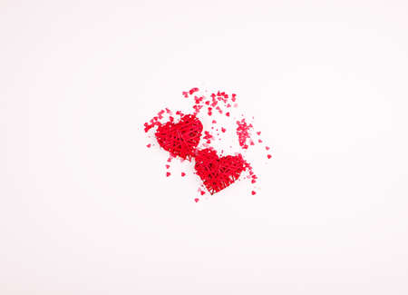 Beautiful holiday content for postcards. Hearts, gift love