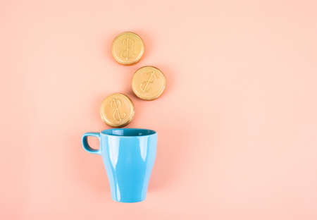 Three gingerbread in the navof of money on an abstract background of different colors. St. Patrick's Dayの写真素材