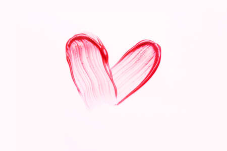 The smear of lip gloss is insulated on a white background. Place for text, Lip makeupの写真素材