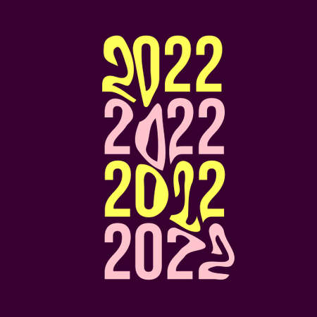 Passing into New Year 2022 Flip text effect isolated on black background, Illustration. Holidays...