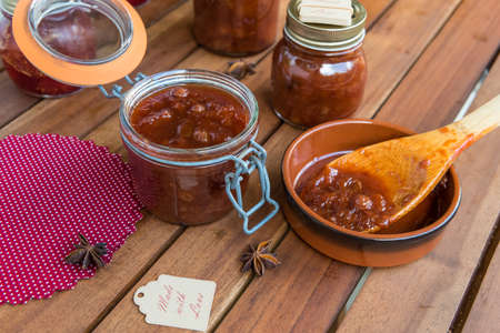 Homemade plum chutneyの写真素材