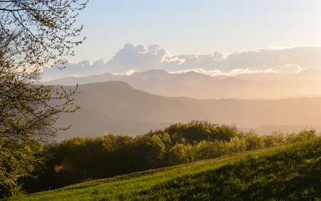 Apennines mountain landscape seen from theの写真素材
