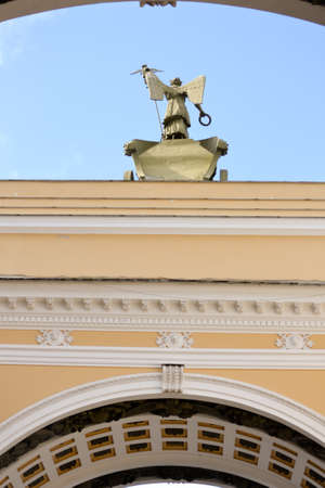 Saint Petersburg, Russia, august 2019. Detail of the arch of the General Staff seen from belowのeditorial素材
