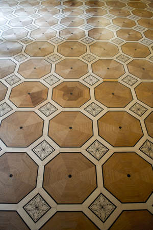 Saint Petersburg, Russia, august 2019. Interior detail of a wooden pavement in the Hermitage museum