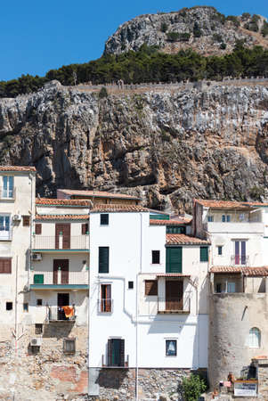 CefalÃ¹, Palermo, Italy, July 2020. Detail of this little sea town and of its nice beachのeditorial素材