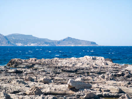 The rocky coast landscape of the island of Favignana in the Egadi islands archipelago