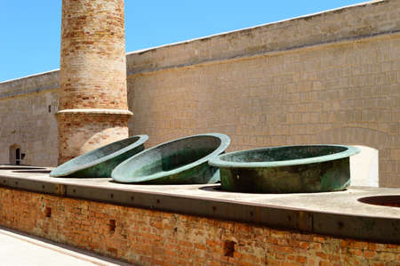 View of the courtyard of the ex Stabilimento Florio a former tuna processing factory. Here the...
