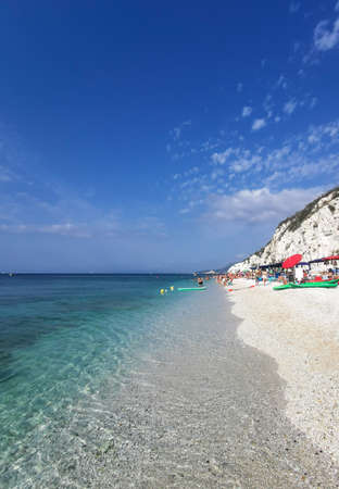 Capobianco beach in Elba Island, Italy. White pebbles and cristal clear turquoise waterの写真素材