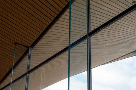Helsinki Finland, December 2021. Architectural detail of the Oodi Central library
