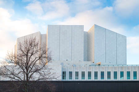 Helsinki, Finland, december 2021. The Finlandia Hall is a congress and event venue in the center of Helsinki on the TÃ¶Ã¶lÃ¶nlahti Bayのeditorial素材