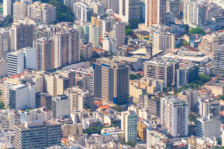 Aerial view of a detail of some tall building of Rio de Janeiro in Brazilの写真素材