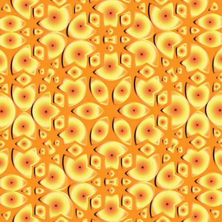 Abstract flower lace background with yellow-orange designのイラスト素材