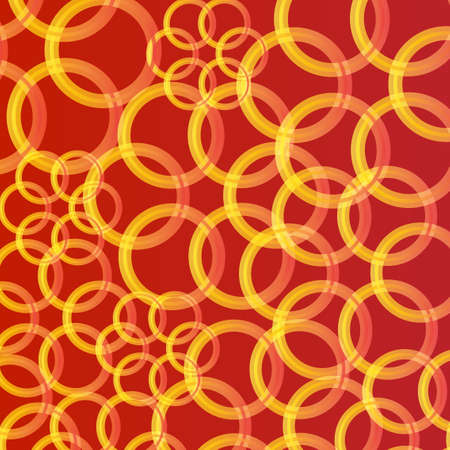Abstract flowers of circles on red backgroundのイラスト素材