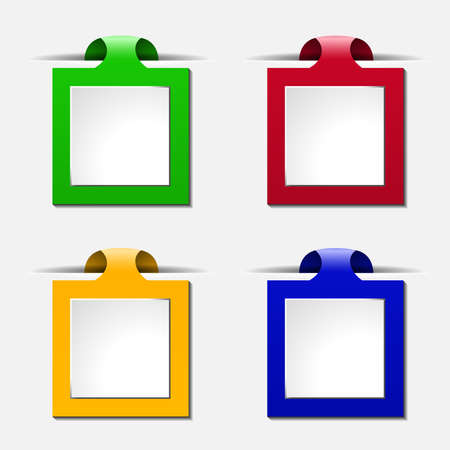 Set of multicolor text notes vector designのイラスト素材