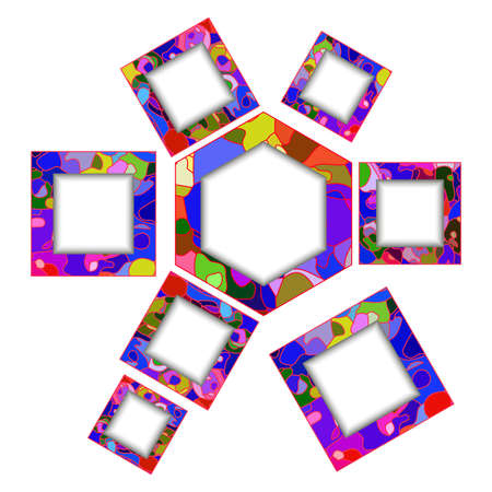 Spectrum polygon and square frames vector for design workflowのイラスト素材