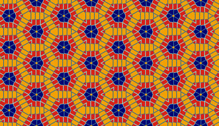 Abstract modern geometric seamless colorful hexagon patternのイラスト素材