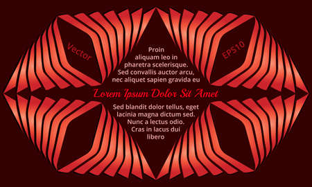 Abstract decorative red gradient landscape rhombus frame text template on dark red backgroundのイラスト素材
