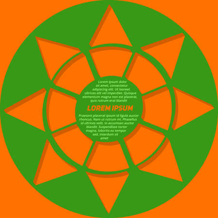 Abstract star text template of orange and green colorsのイラスト素材