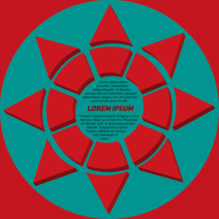 Abstract star text template of red and turquoise colorsのイラスト素材