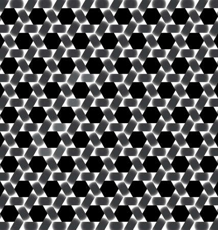 Abstract modern  black and white lattice with hexagon cutout backgroundのイラスト素材