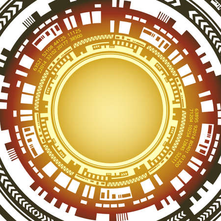 Stylish abstract futuristic technology background of yellow, red, black, and white shades. Digital technology and engineering concept designのイラスト素材