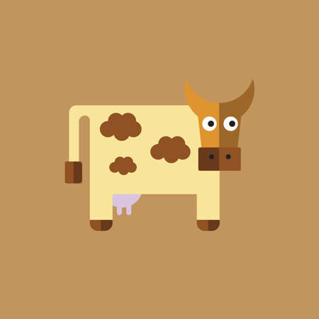 Flat cowのイラスト素材
