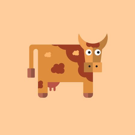 Flat cowのイラスト素材