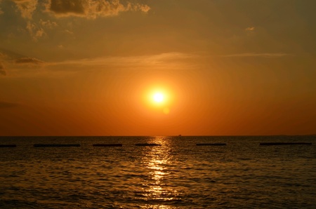 Red sunset seaの素材