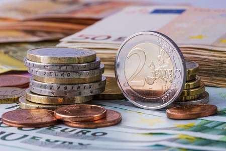 Euro money. Euro cash background. Euro Money Banknotesの写真素材