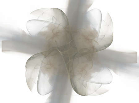 3D rendering with grey beige abstract flowerの写真素材