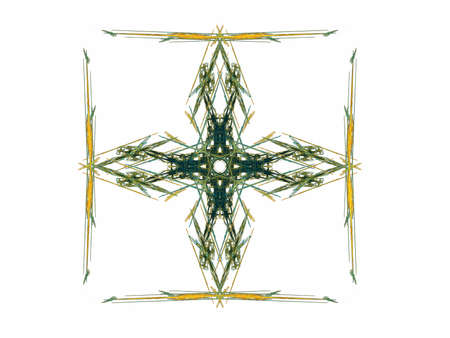 Abstract fractal with a green pattern on a white backgroundの写真素材