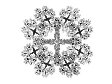 Abstract fractal with gray pattern on white background