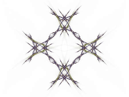 Abstract fractal with a dark green pattern on a white backgroundの写真素材