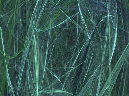 3D rendering with green abstract chaotic fractal with beautiful bright linesの写真素材