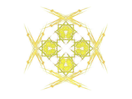 Abstract fractal with yellow pattern on a white background