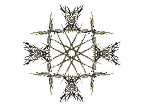 Abstract fractal with a green pattern on a white backgroundの写真素材