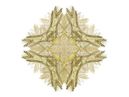 Abstract fractal with yellow pattern on a white backgroundの写真素材