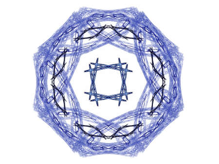 Abstract fractal with a blue pattern on a white background