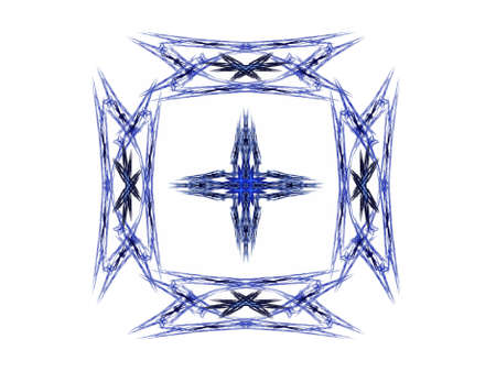 Abstract fractal with a blue pattern on a white backgroundの写真素材